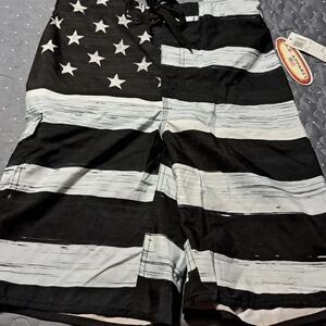 US Apparel Old Glory swim trunks size small NWT